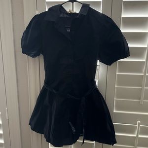 Black Romper w/Puff Sleeves
